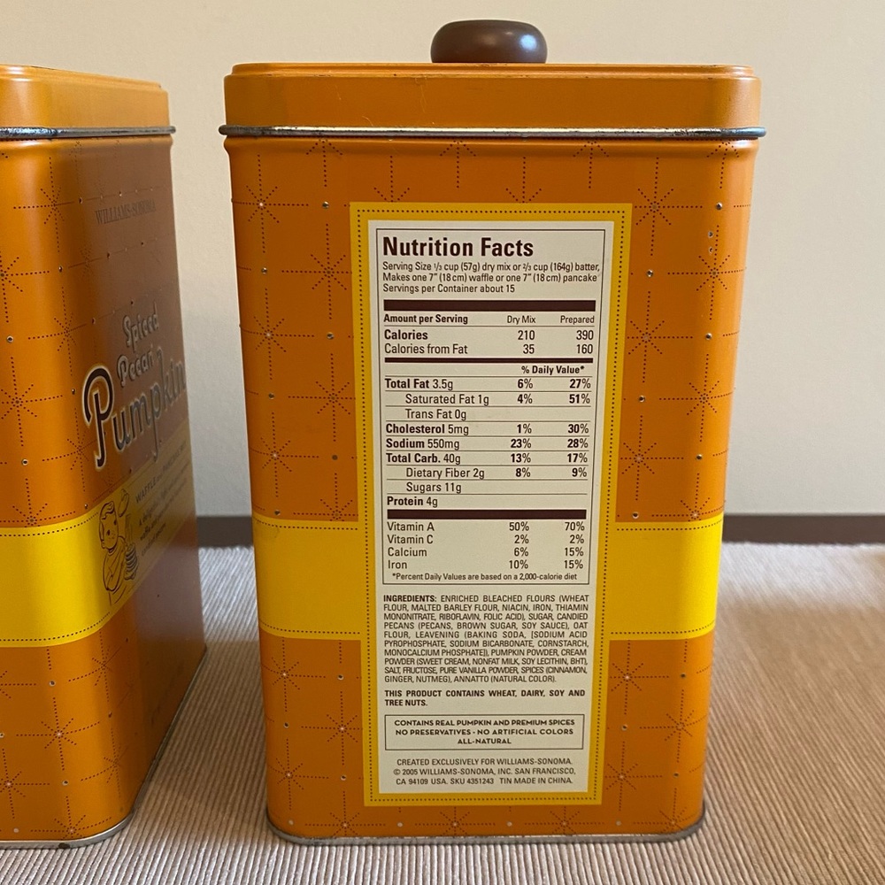 Williams Sonoma Spiced Pecan Pumpkin Waffle & Pancake Tins Set of 3 - Picture 7 of 16